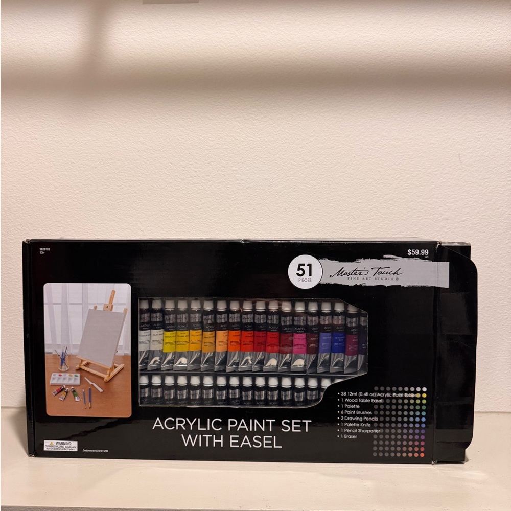 Masters Acrylic Paint Set with Easel - Multicolor